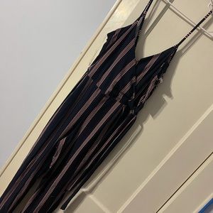 Blue and red striped romper